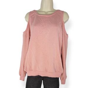 Ultra Flirt Pink Cold Shoulder Sweater XL Junior